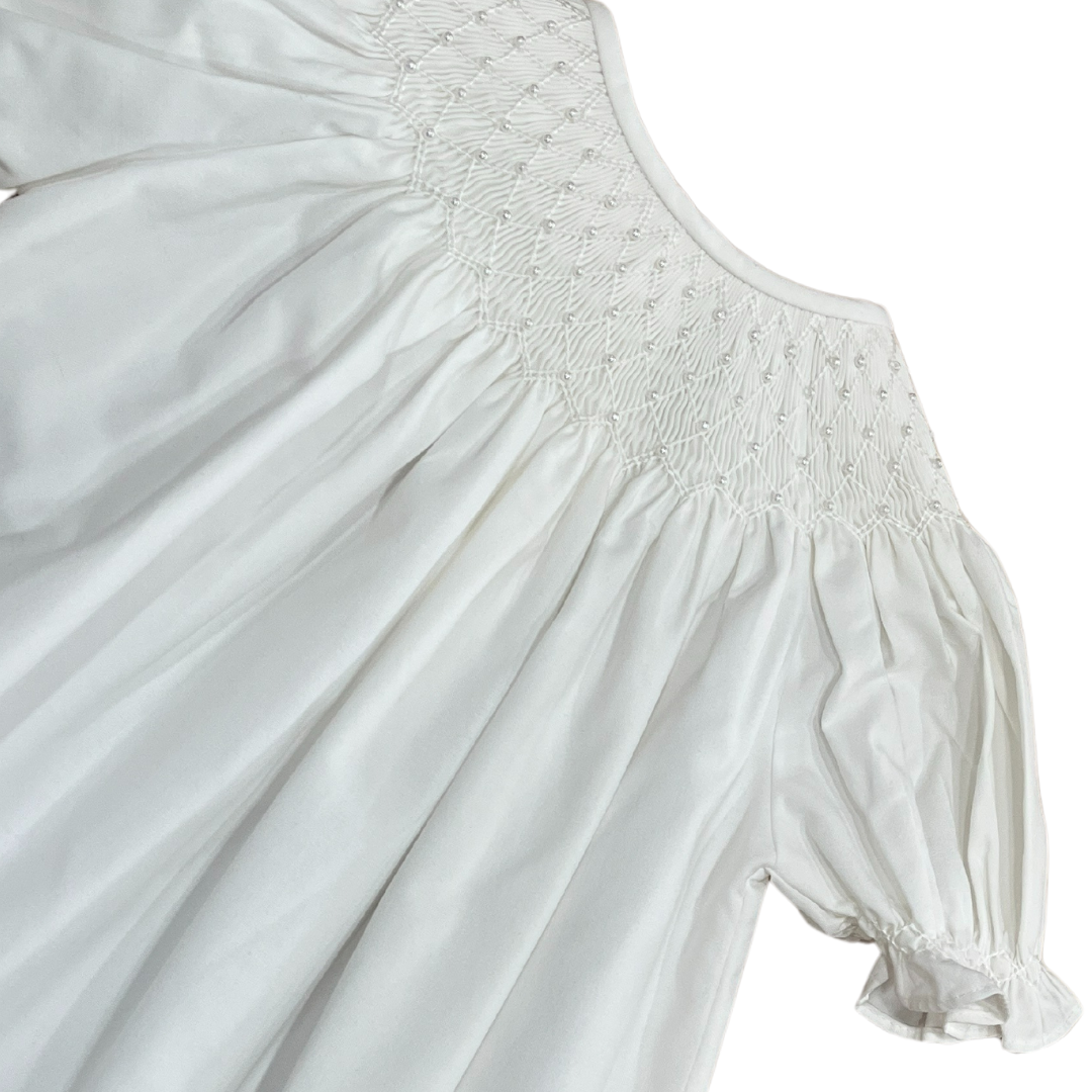 Catherine White Smocked Dress