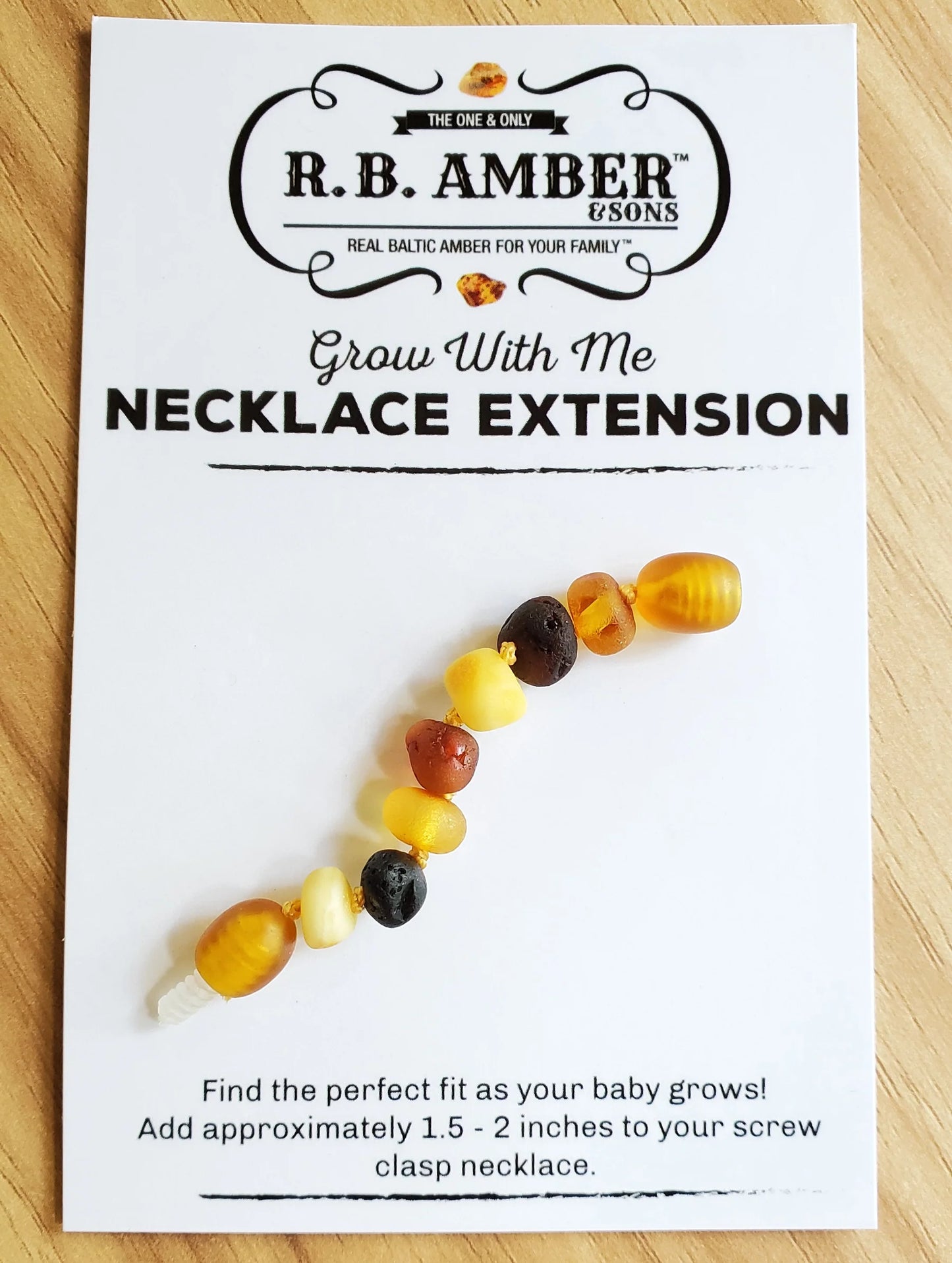 Raw Amber Necklace Extenders