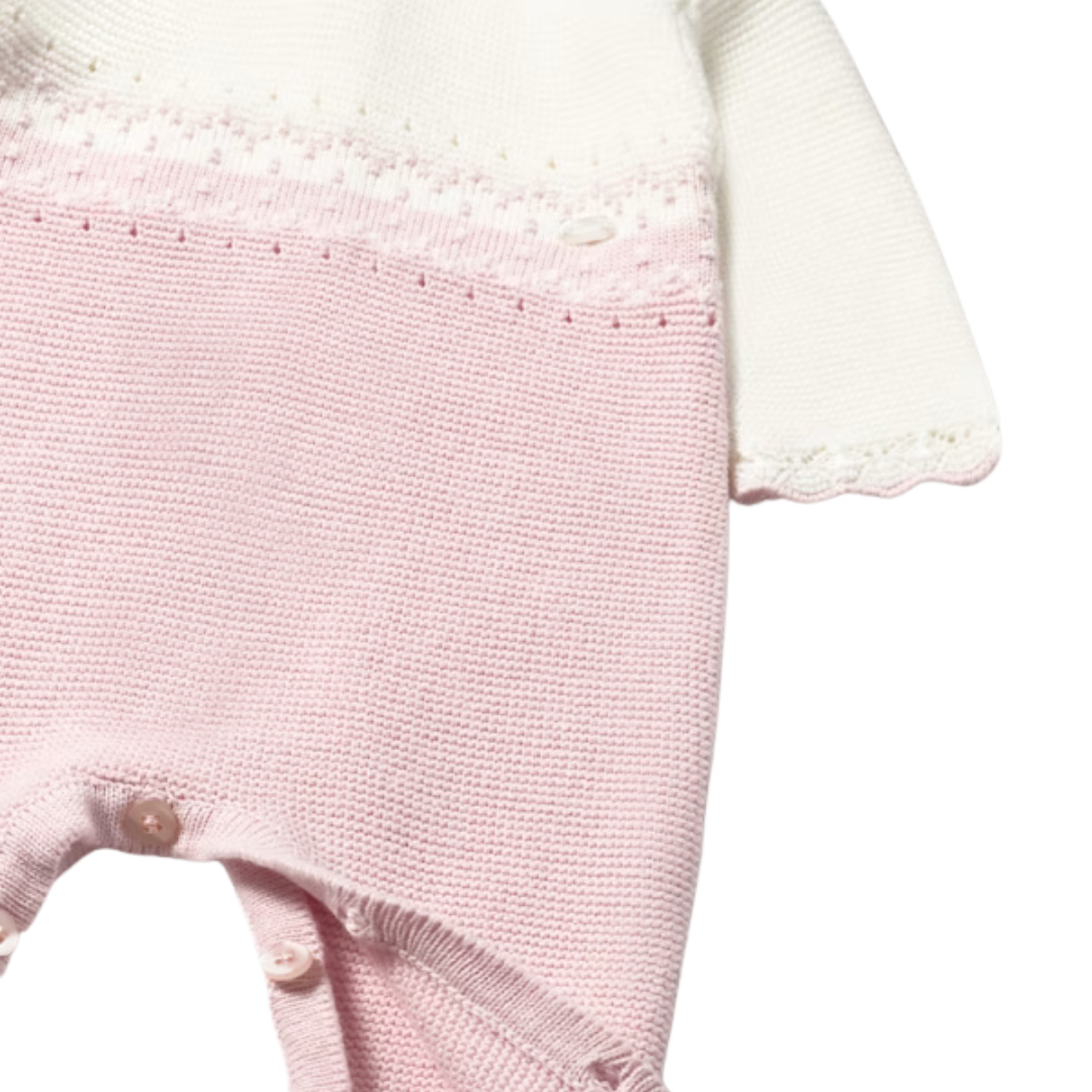 Pink & Ivory Knit Romper