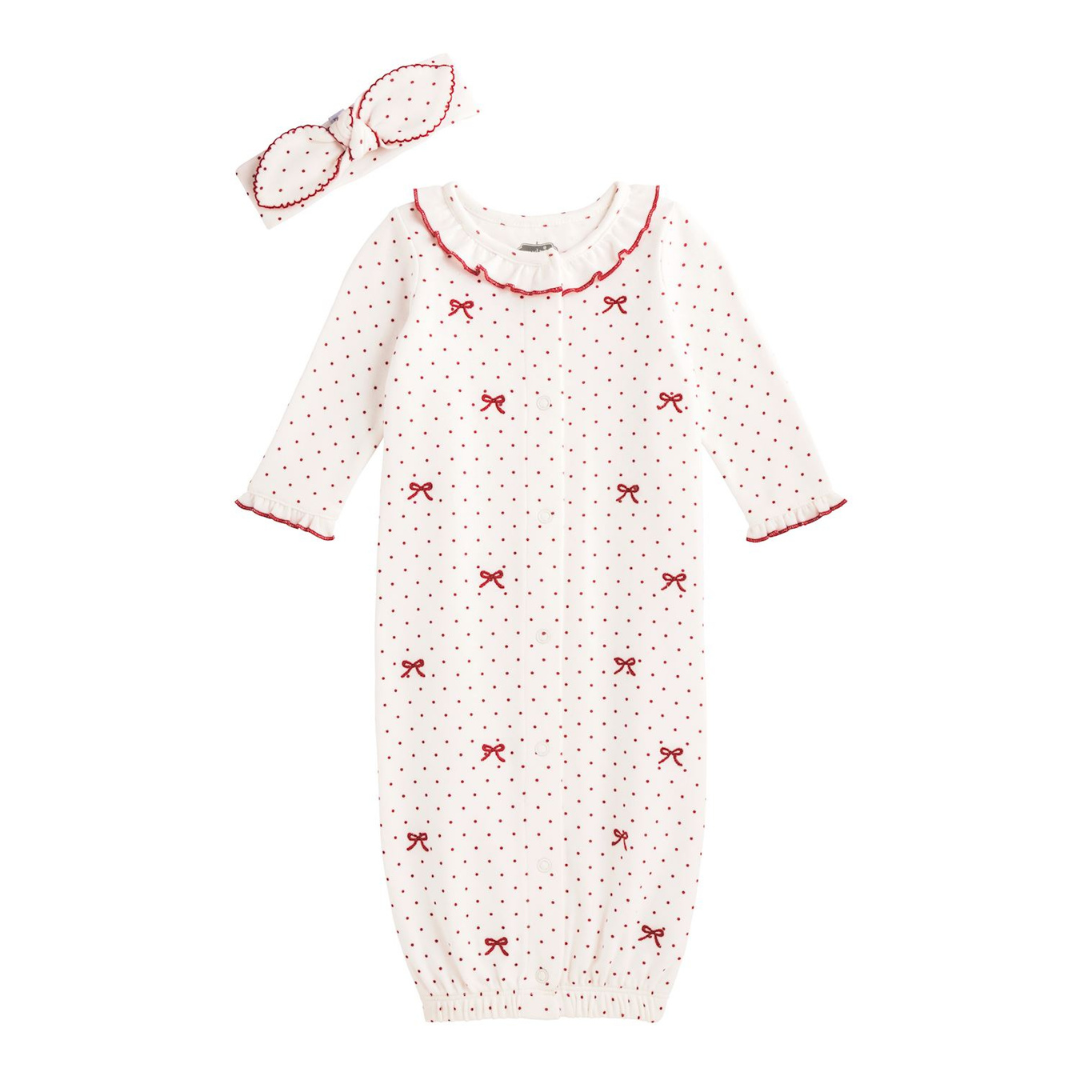 Bow Embroidery Gown