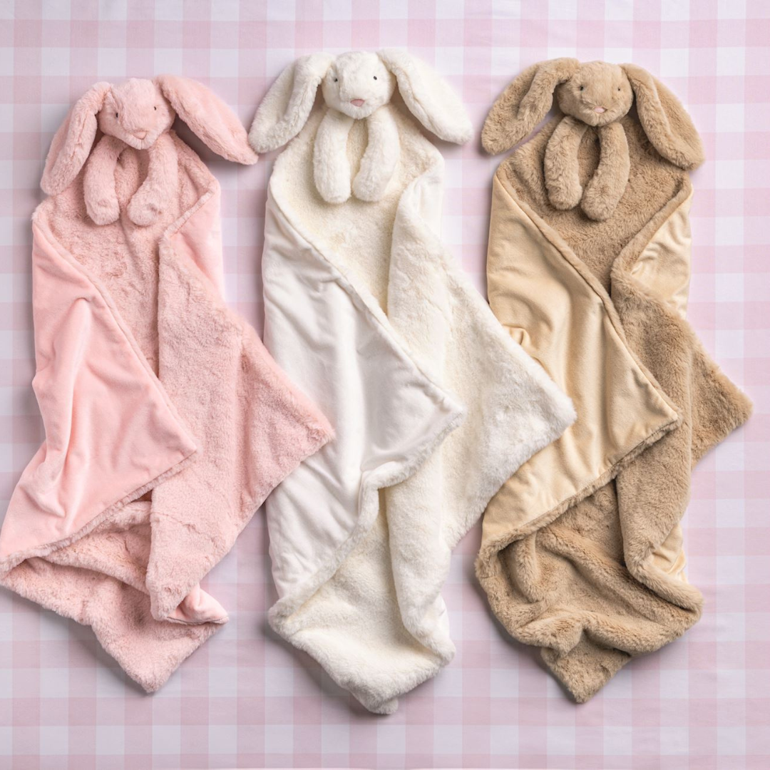 Tan Bunny Plush Blanket