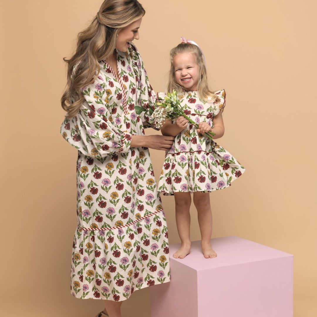 Multi Floral Ruffle Dress- Mommy & Me