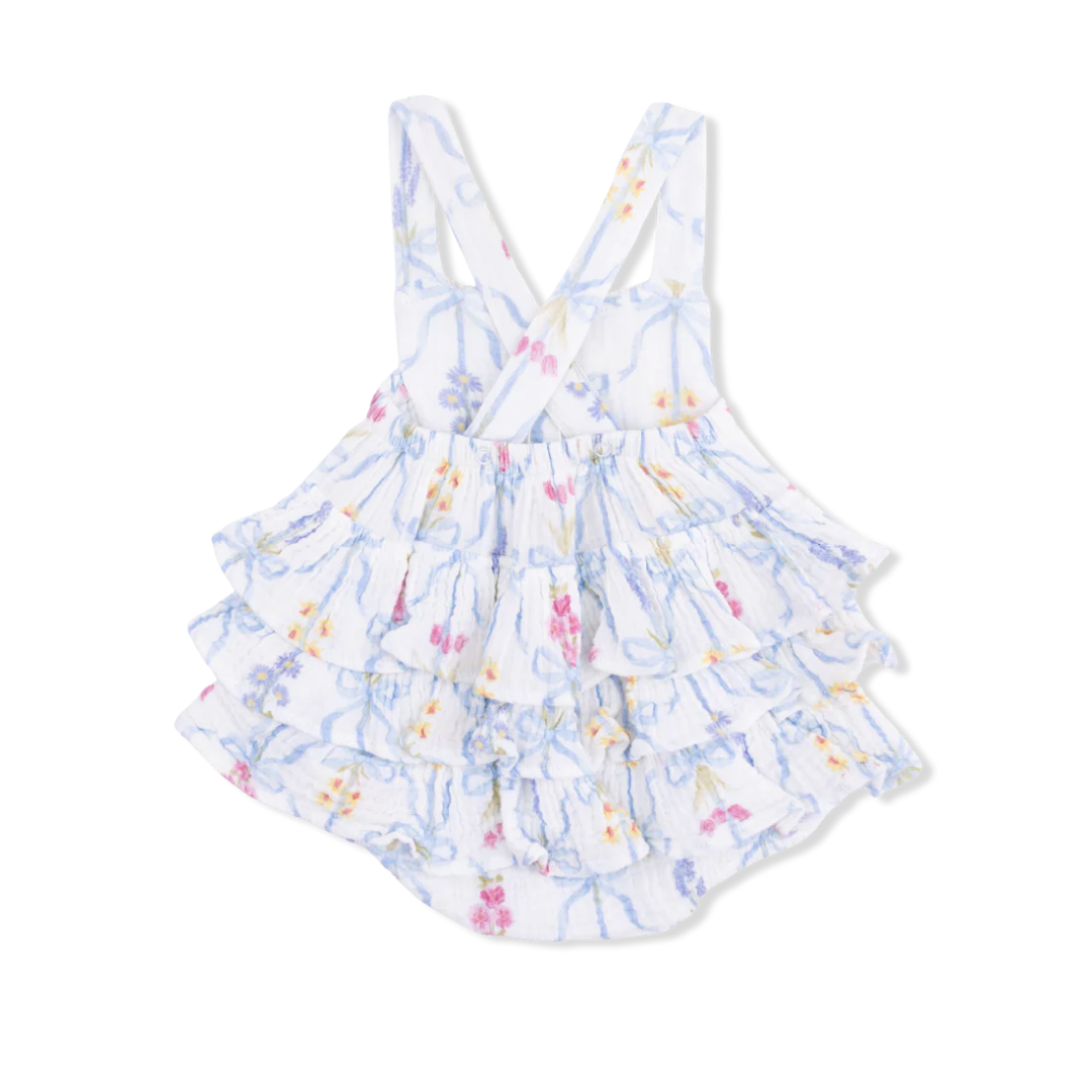 Ribbon Bouquets Ruffle Sunsuit