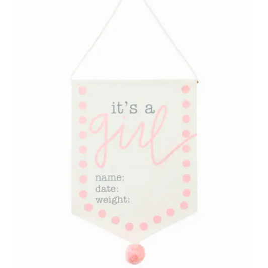 It's A Girl Canvas Sign