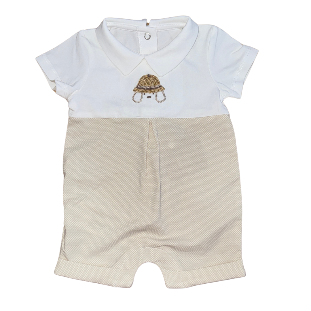 Khaki Puppy Romper