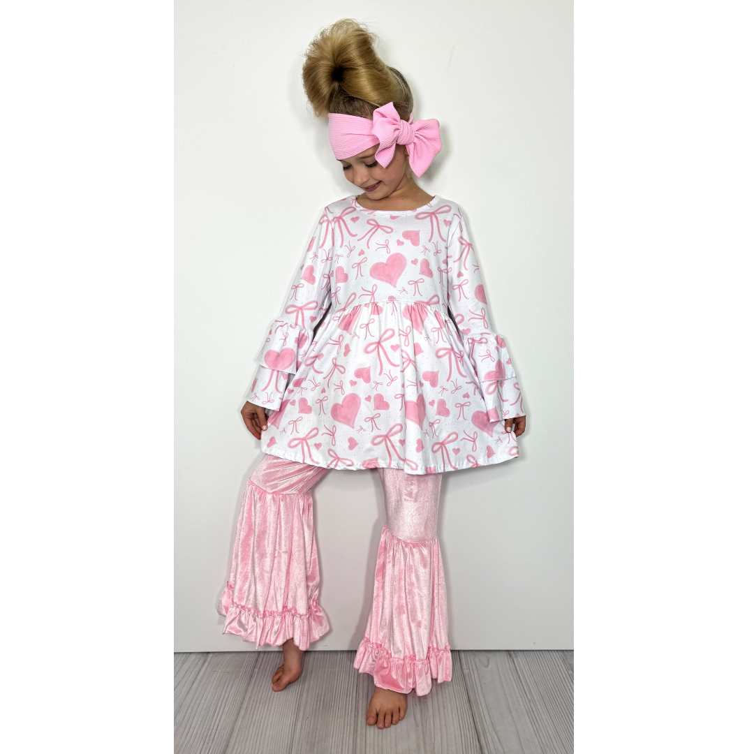 Pink Velvet Hearts Set