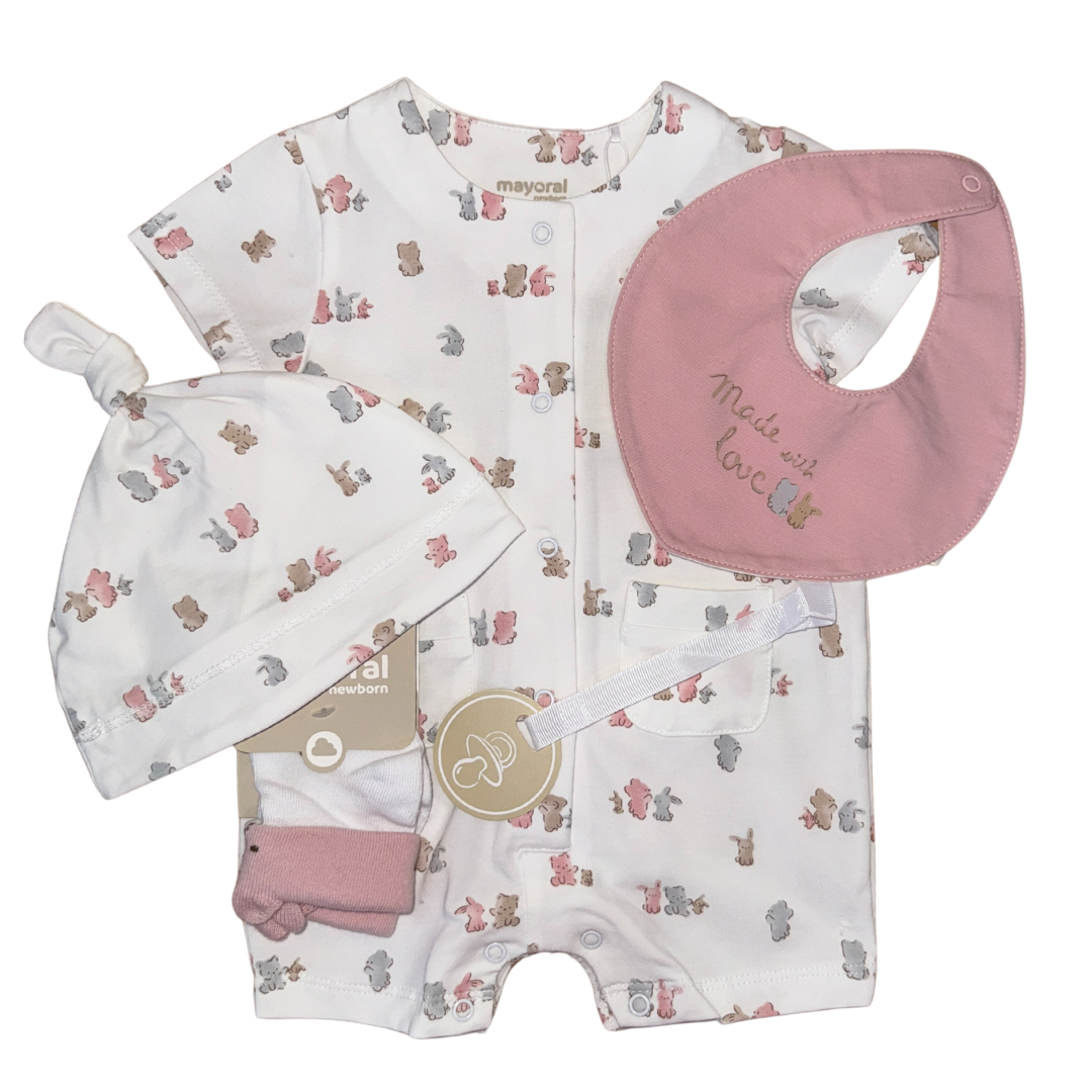Pink Sweet Animal Romper Set