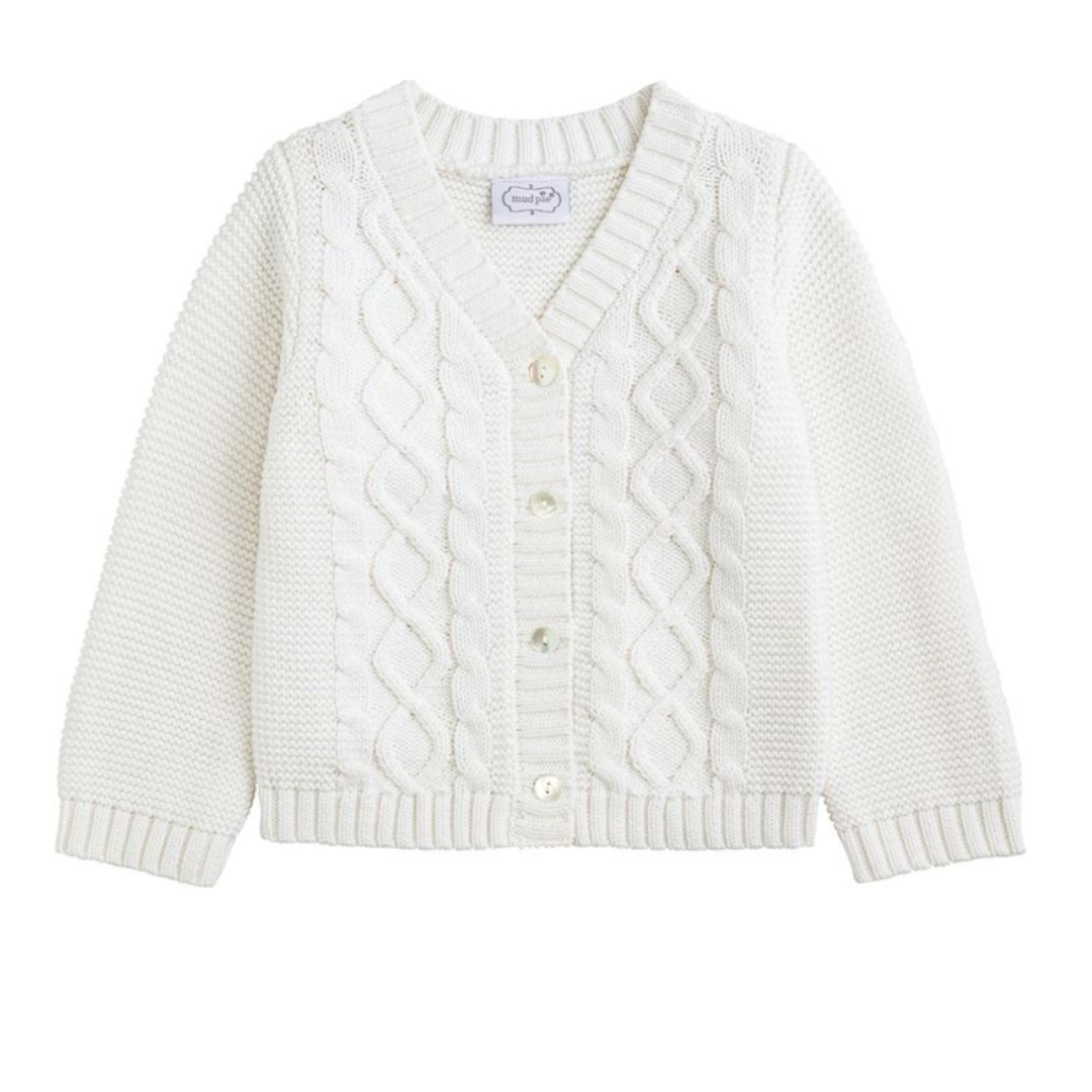 White Layette Cardigan