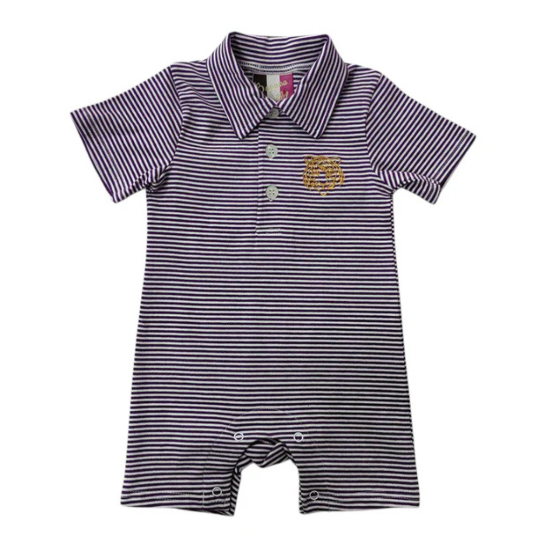 Purple Tiger Boys Romper