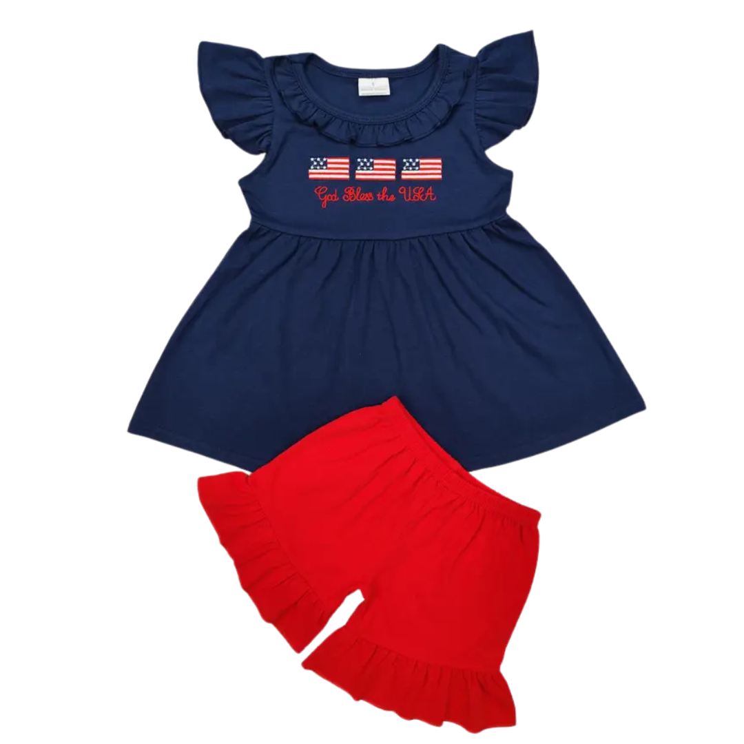 Patriotic Girls Short Set