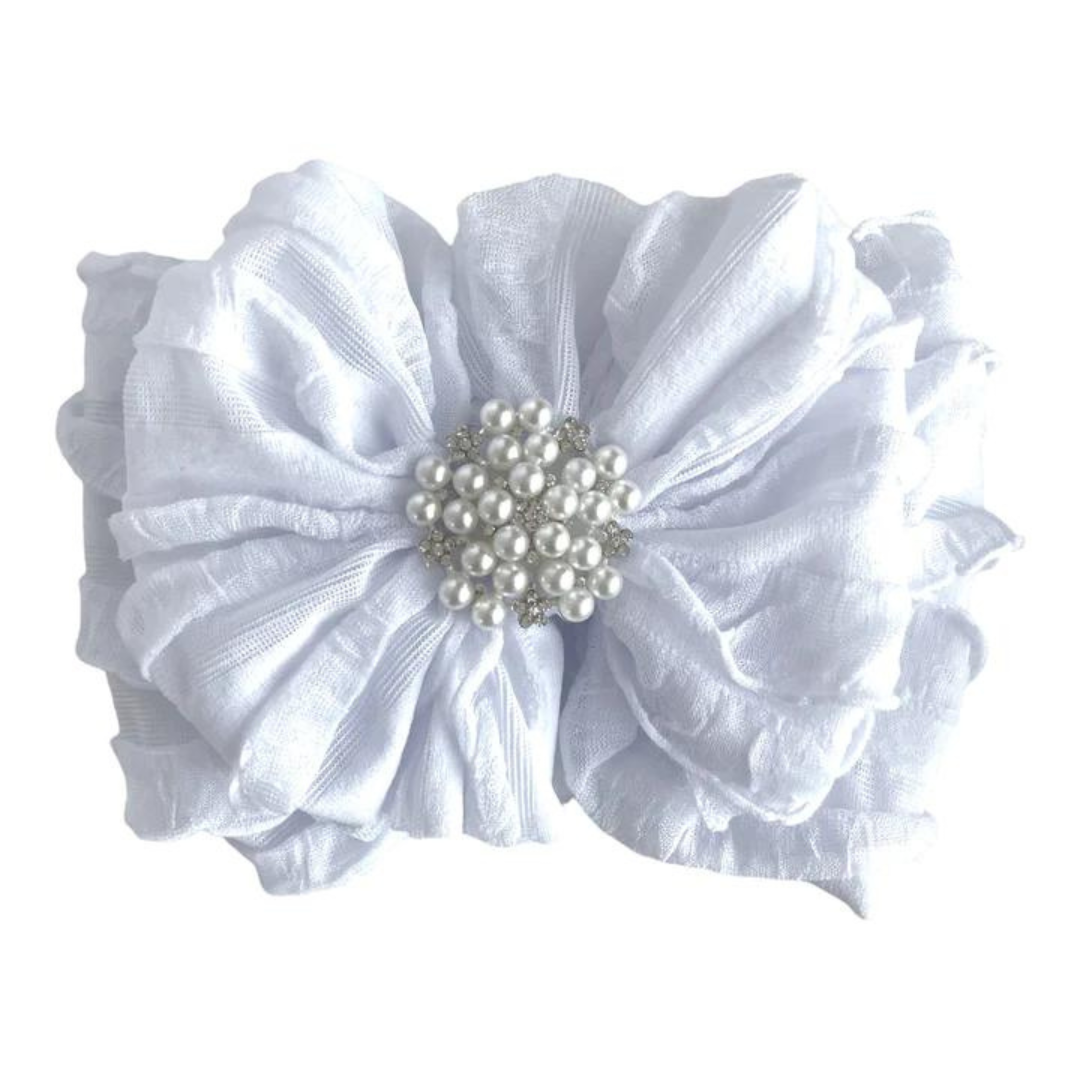 Rockin Royalty Pearl Ruffled Headbands