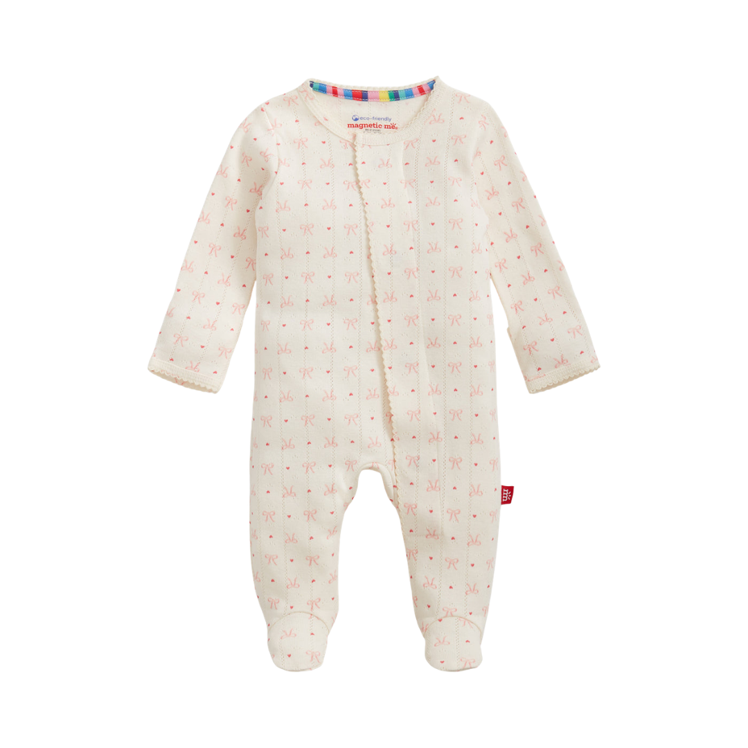Heart & Bow Pointelle Footie