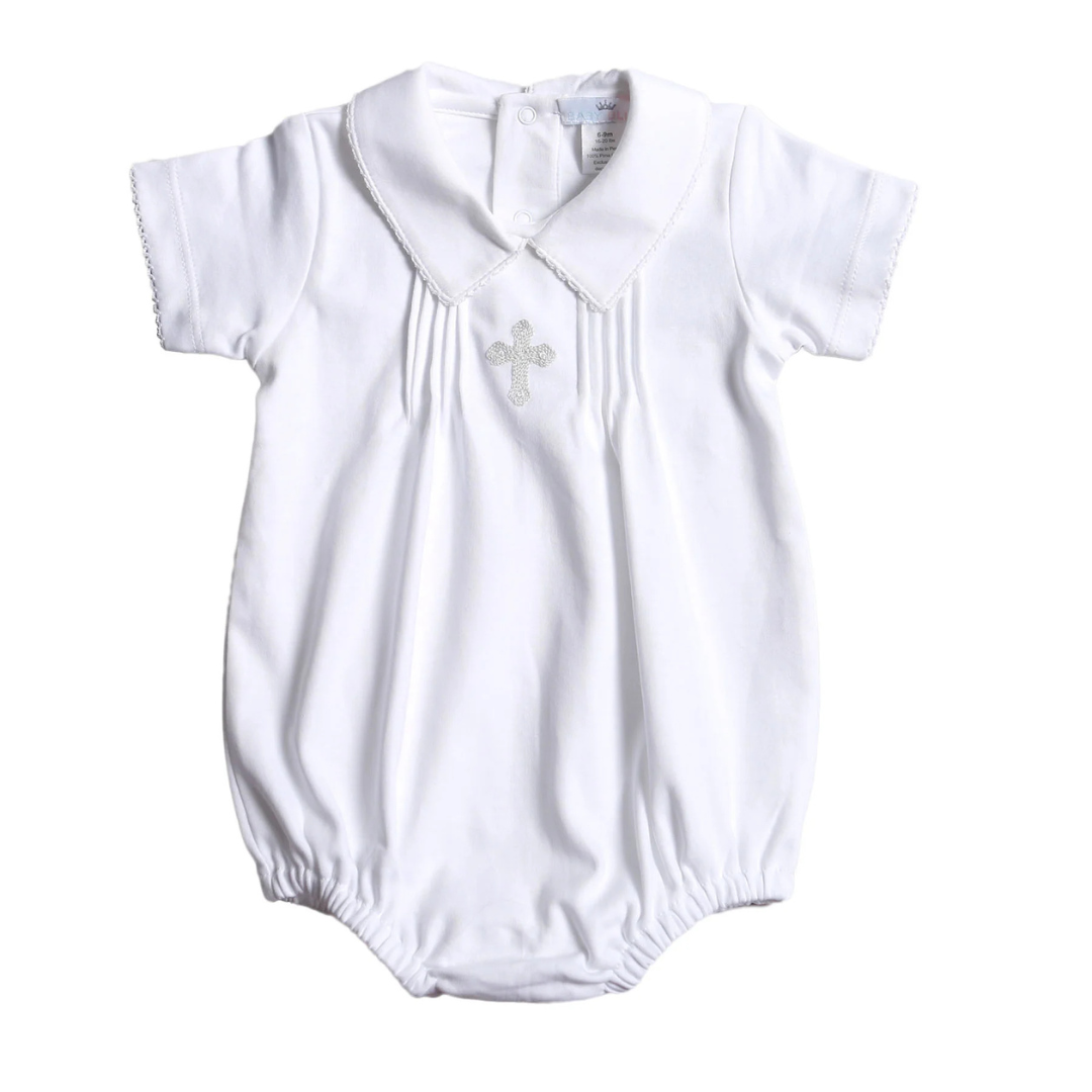 Boy Holy Cross Hand Embroidery Bubble