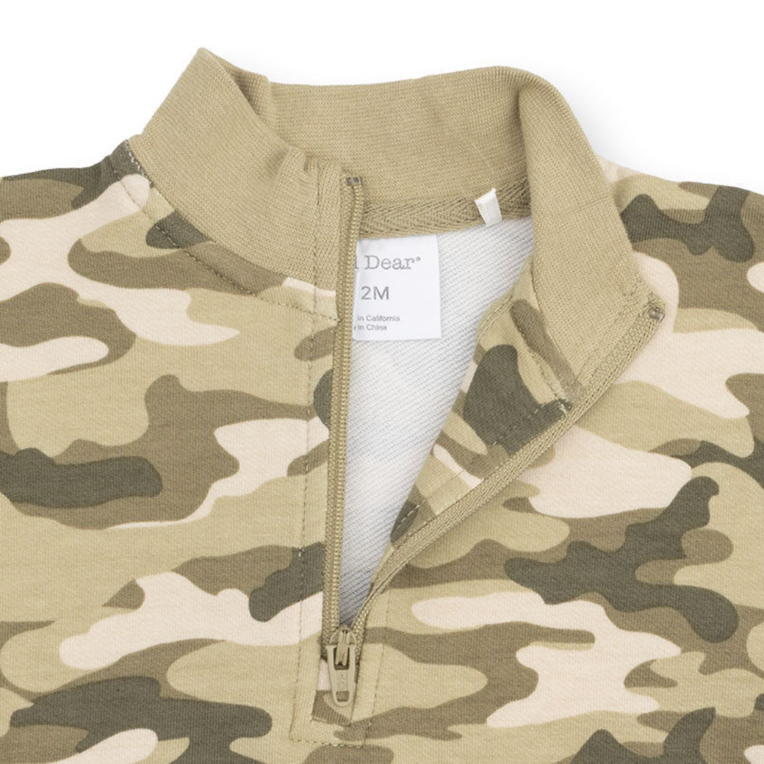 Camo French Terry Half Zip Sweatshirt
