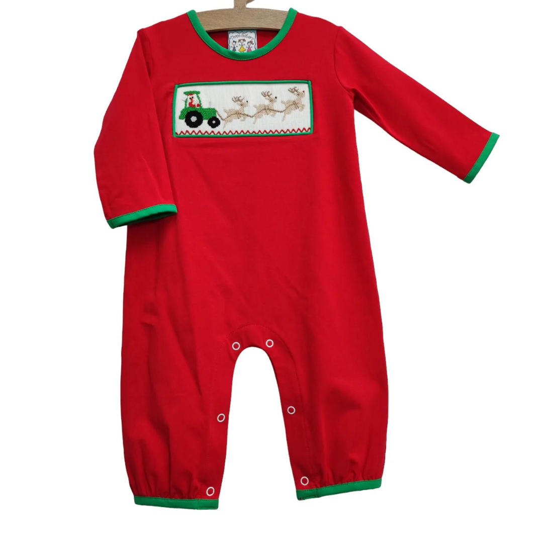 Santa's Coming Smocked Romper