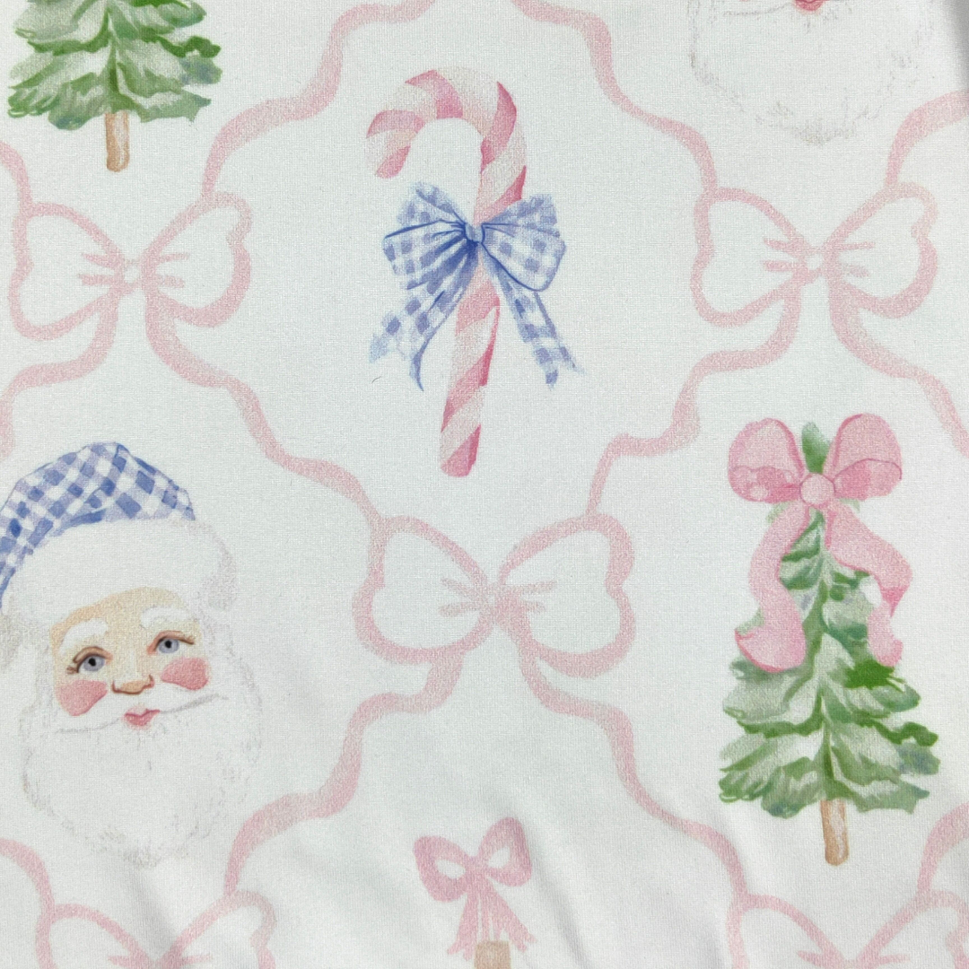 Santa Gingham Bows Ruffle Romper