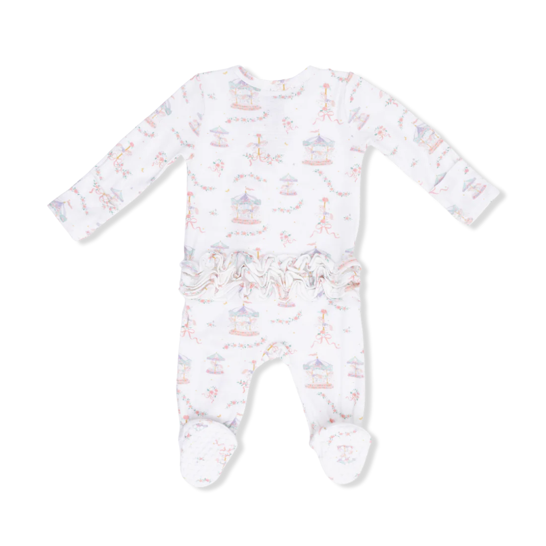 Carousel with Bows Ruffle Footie
