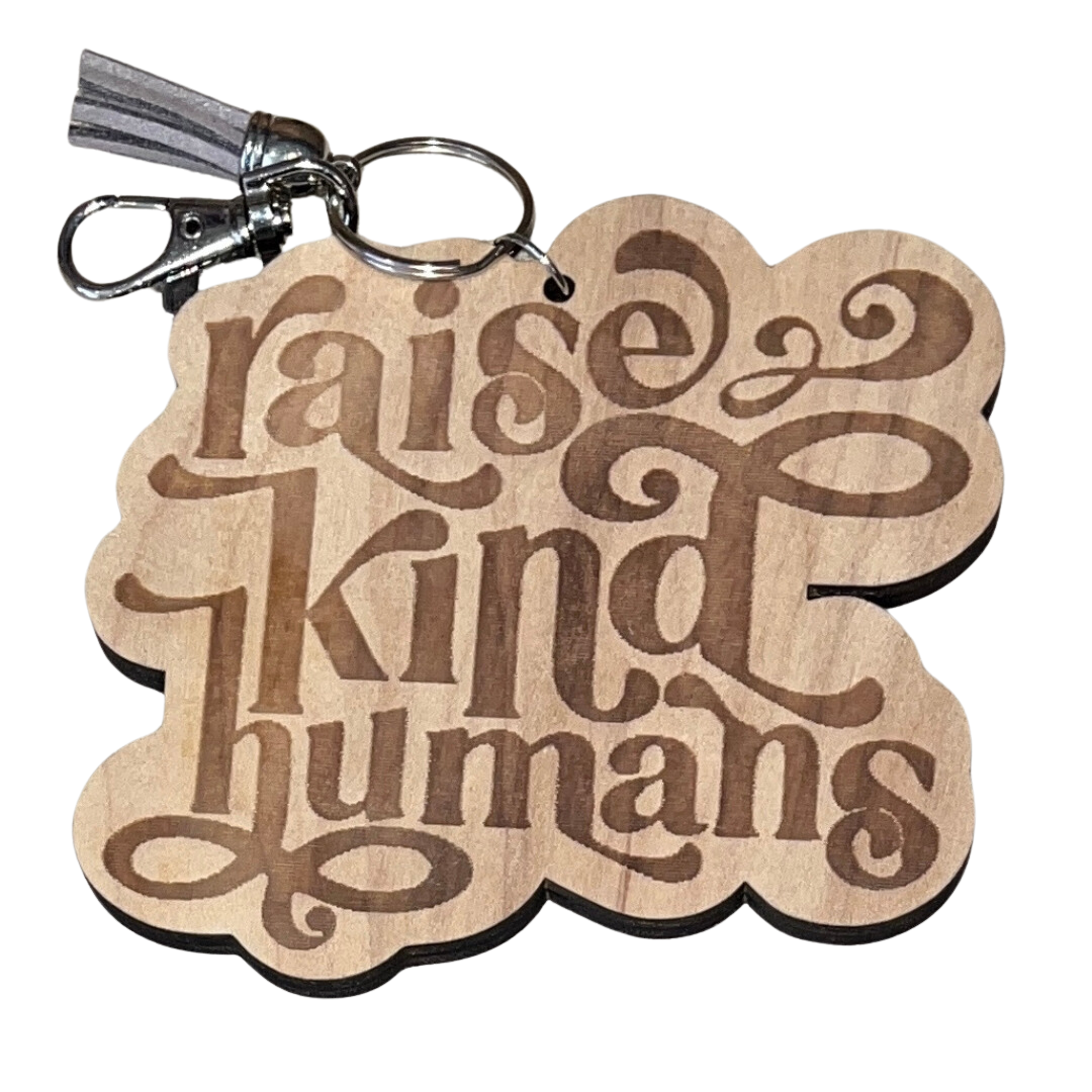 Cursive Raise Kind Humans Diaper Tag