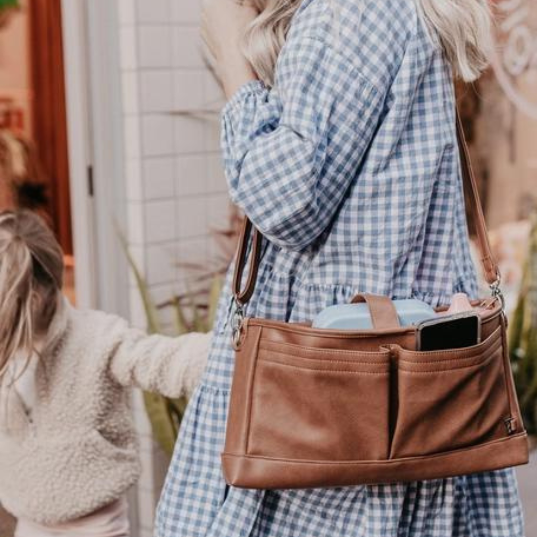 Faux Leather Stroller Organizer/Pram Caddy