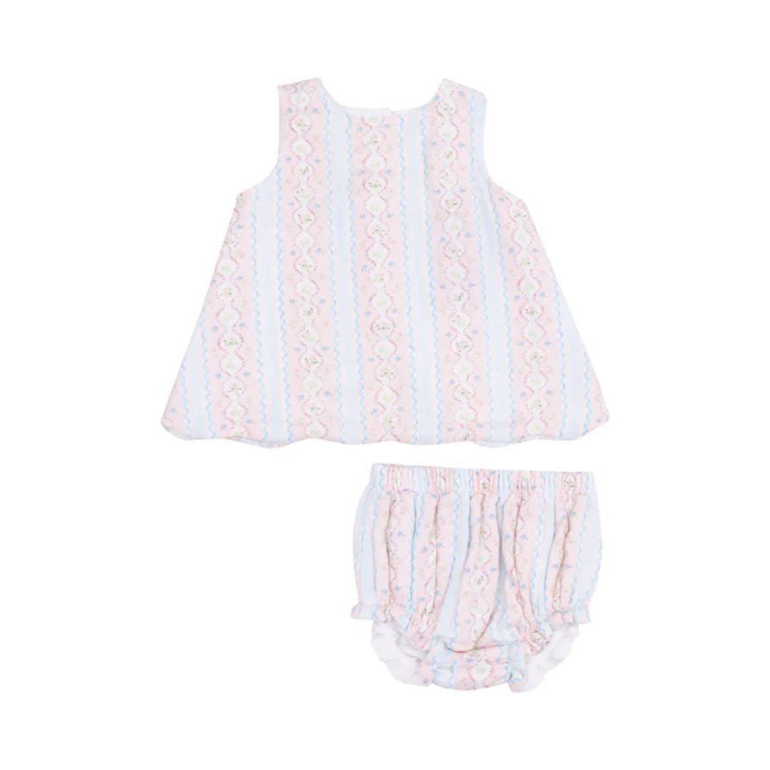 Ogee Floral Scallop Open-Back Top & Bloomer