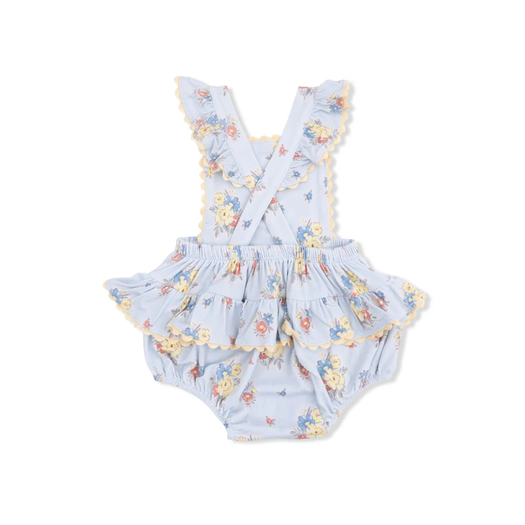 Country Stitch Floral Ric Rac Ruffle Sunsuit