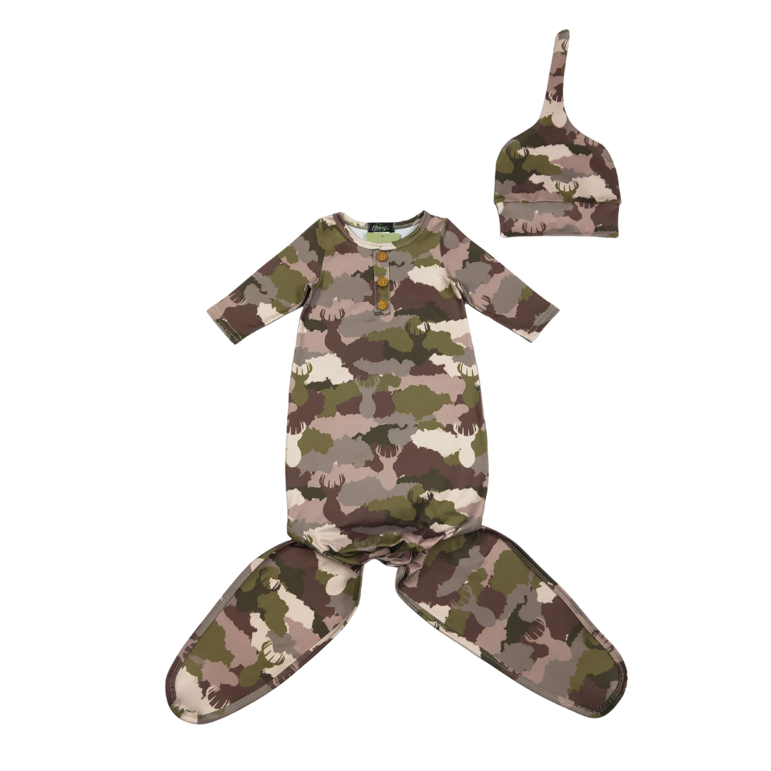 Deer Camo Baby Knotted Gown