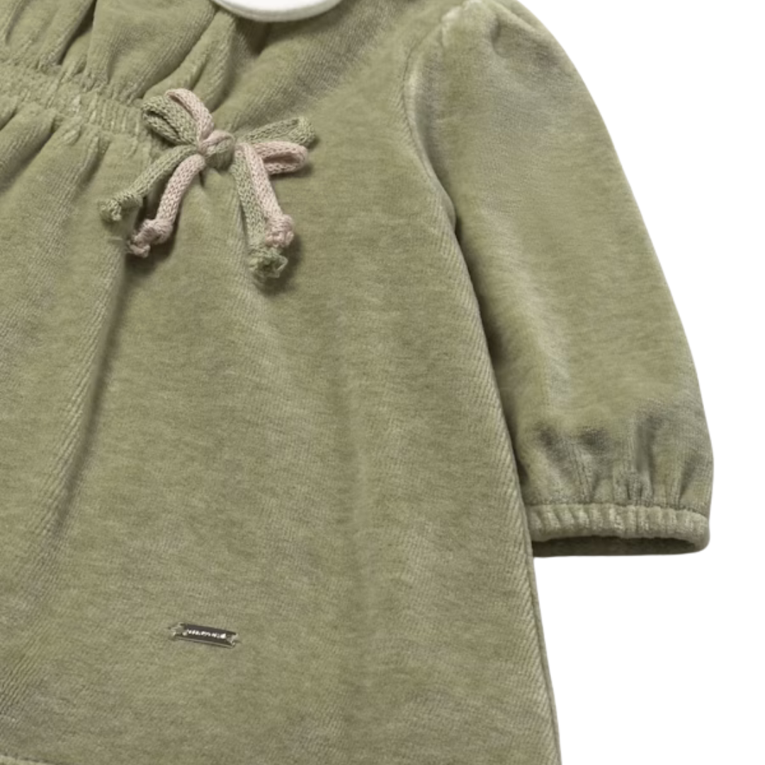 Sage Velour Dress