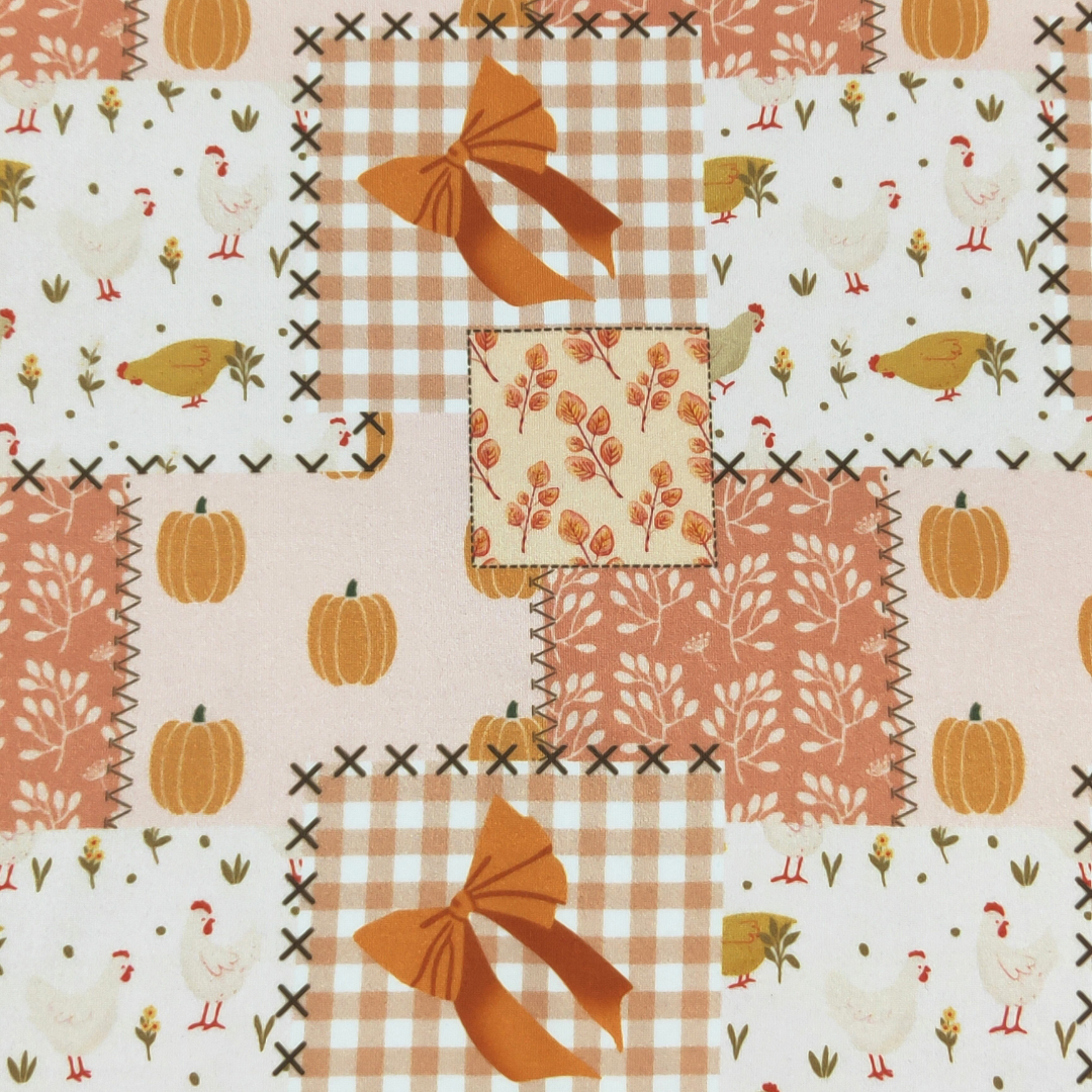 Patchwork Pumpkin Ruffled Romper