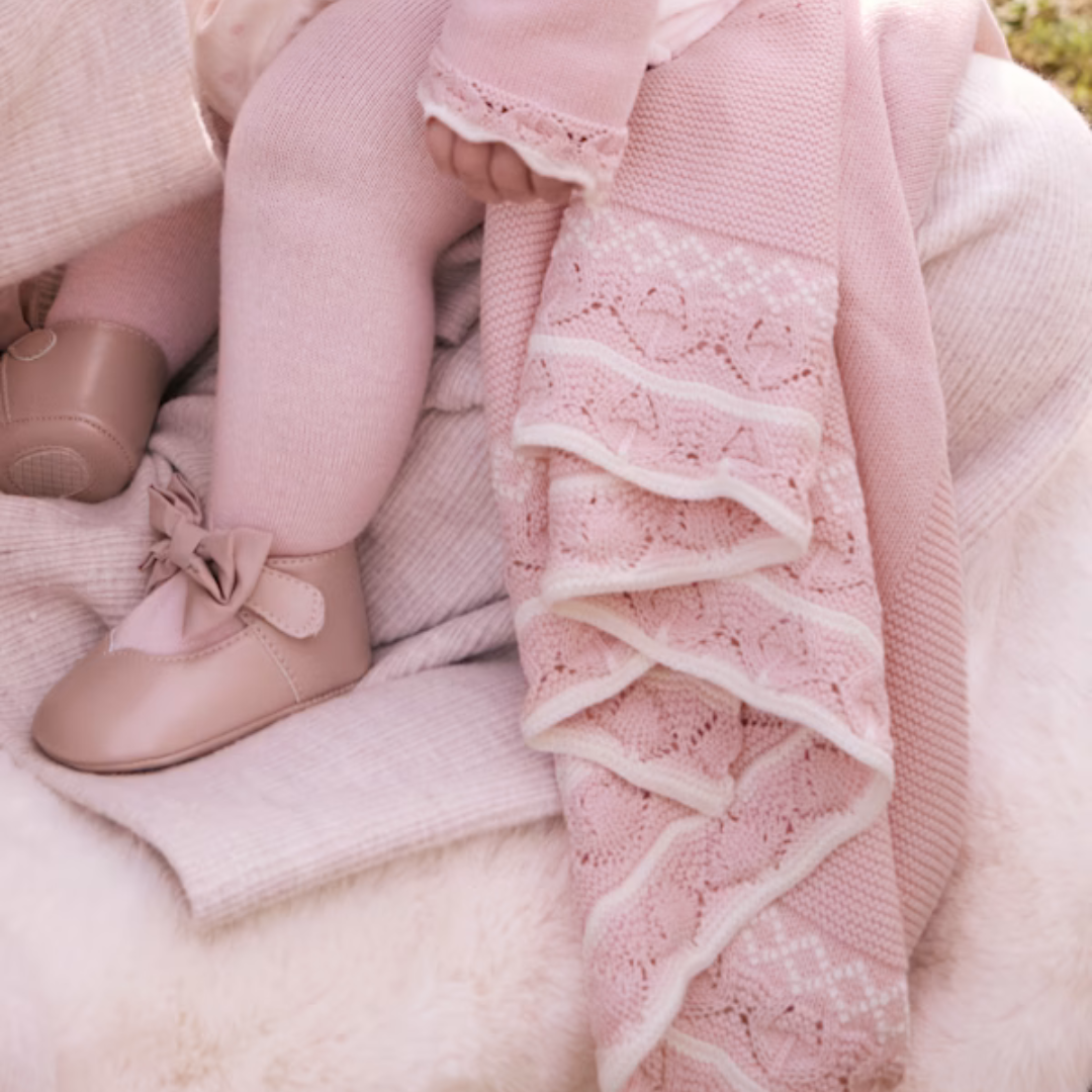 Pink Knit Baby Blanket