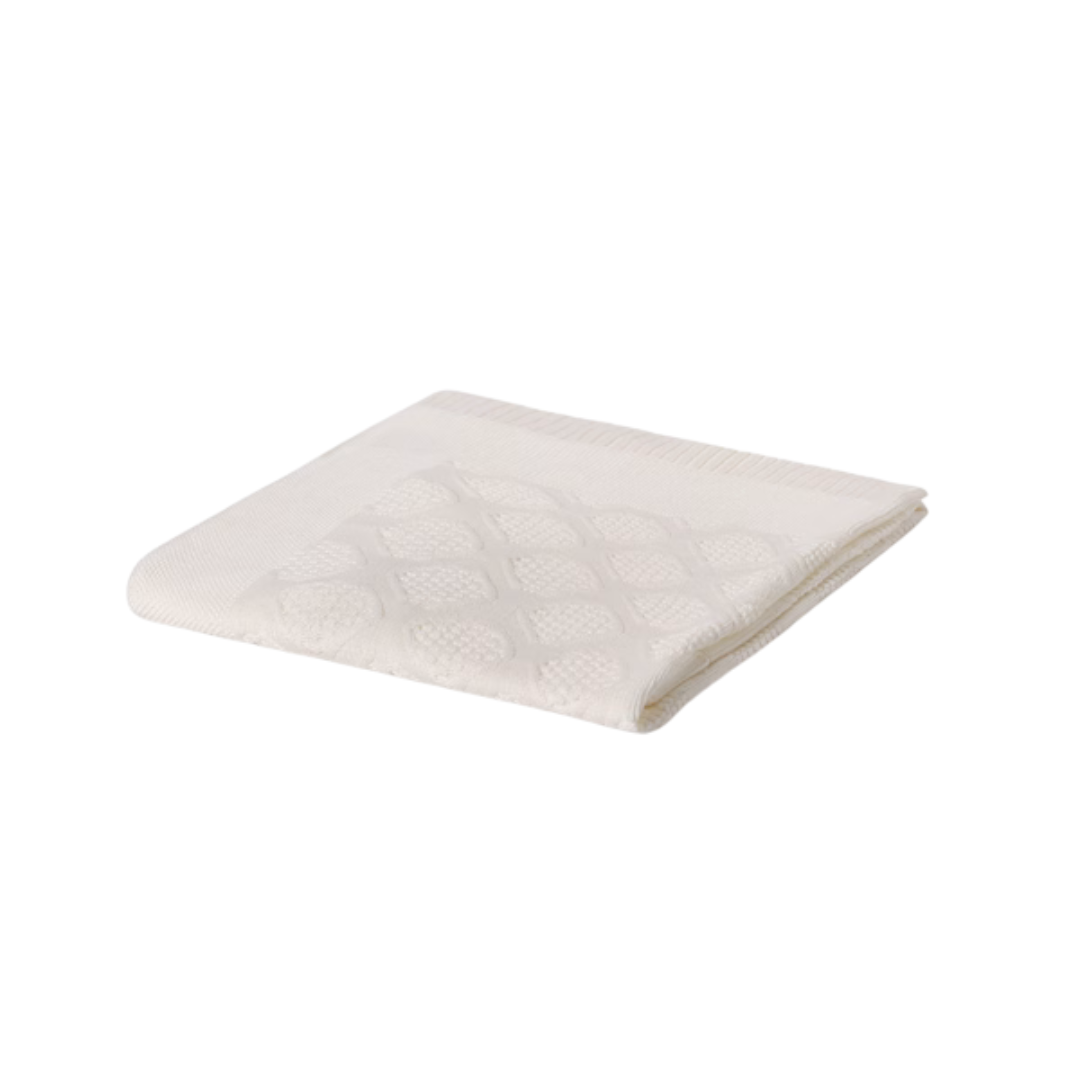 Ivory Diamond Knit Baby Blanket