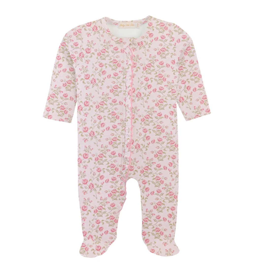 Velvet Petals Ruffle Footie