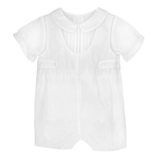 Petit Ami Romper with Side Tabs & Pintucks