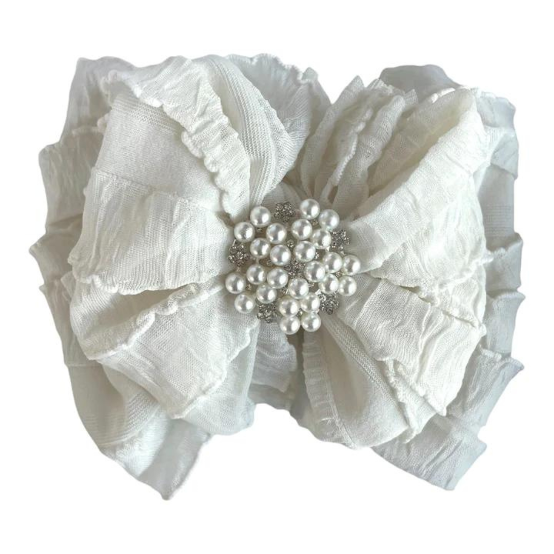 Rockin Royalty Pearl Ruffled Headbands