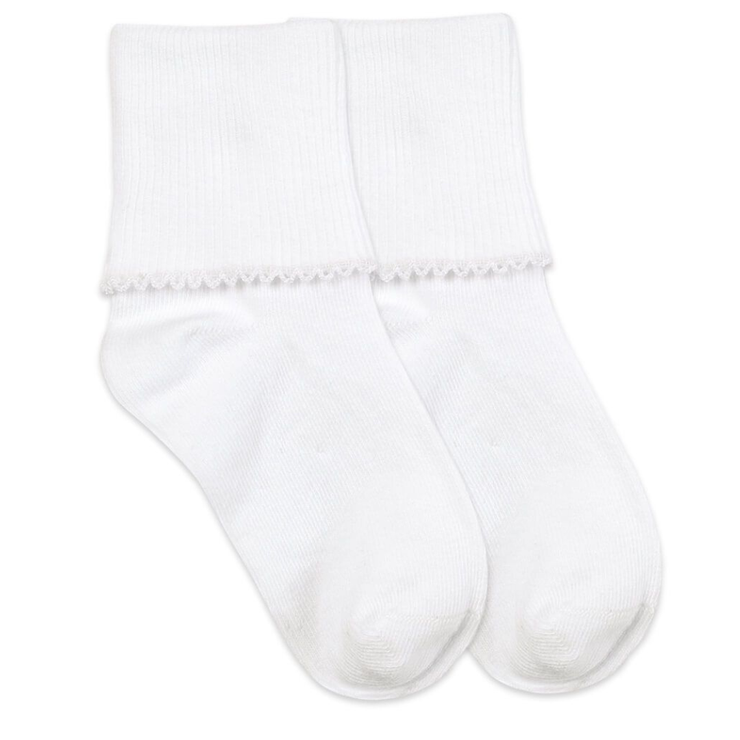 Smooth Toe Tatted Edge Turn Cuff Socks (1 Pair)