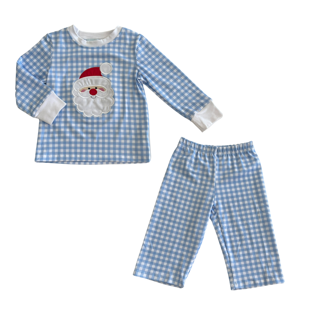 Blue Santa Pant Set Pajama