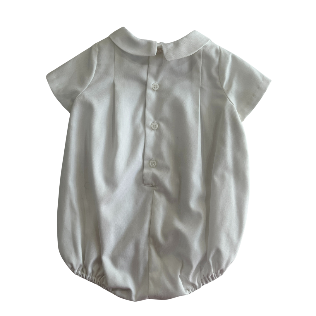 Ivory Pintucks Boy Bubble