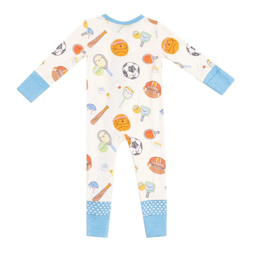 Sports Ball Friends Zipper Romper
