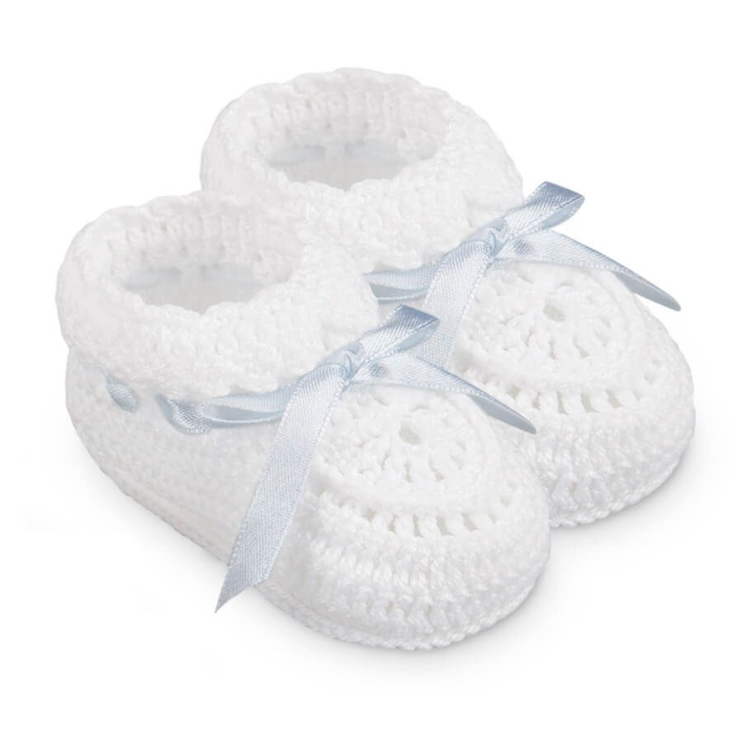 Hand Crochet Ribbon Bootie
