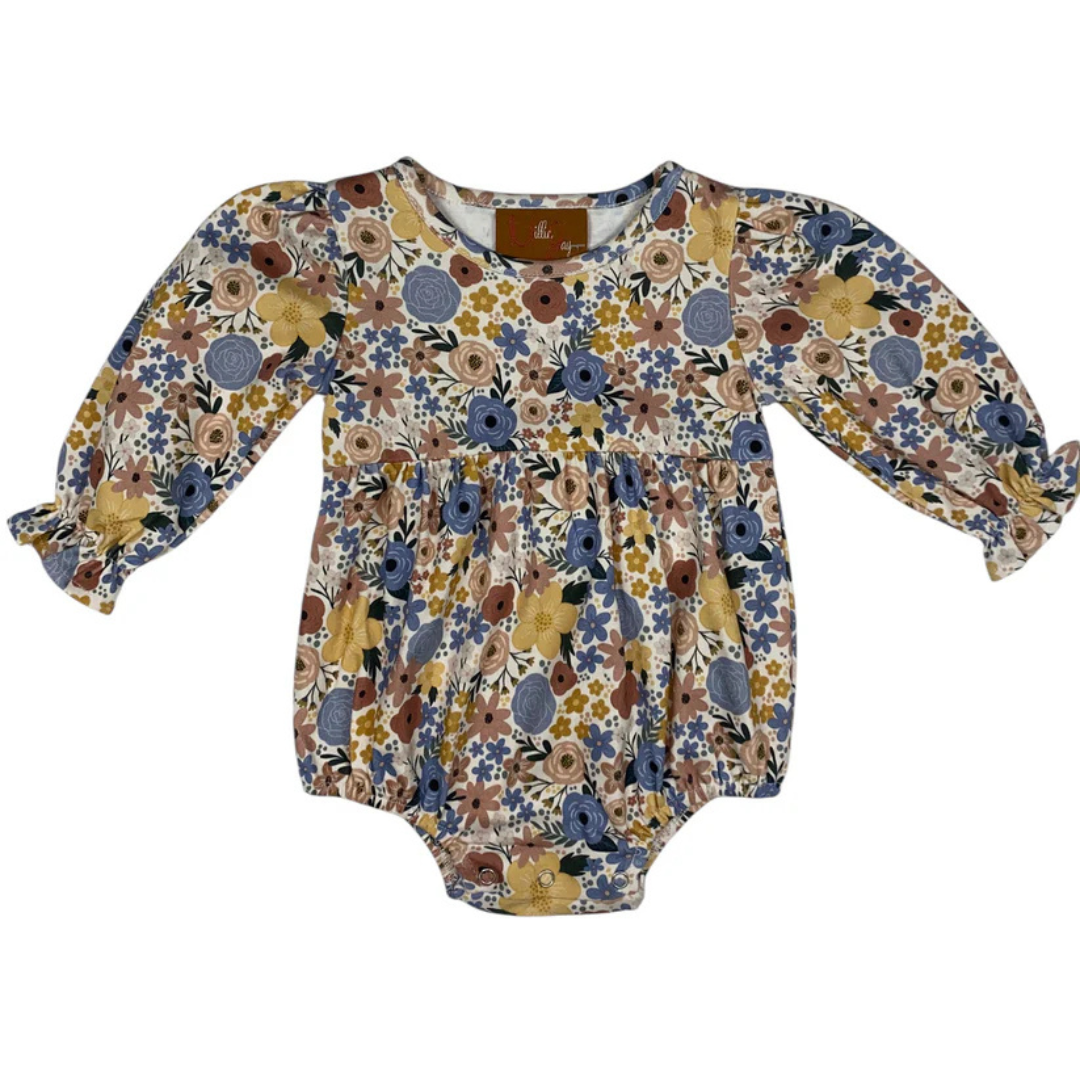 Blue Floral L/S Bubble