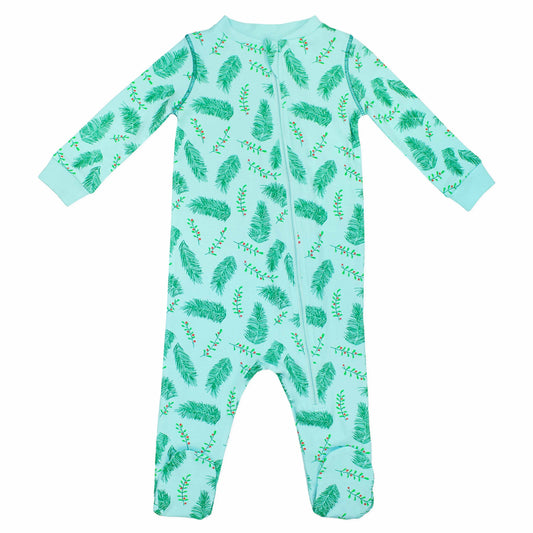 Blue Holly & Pine Footie