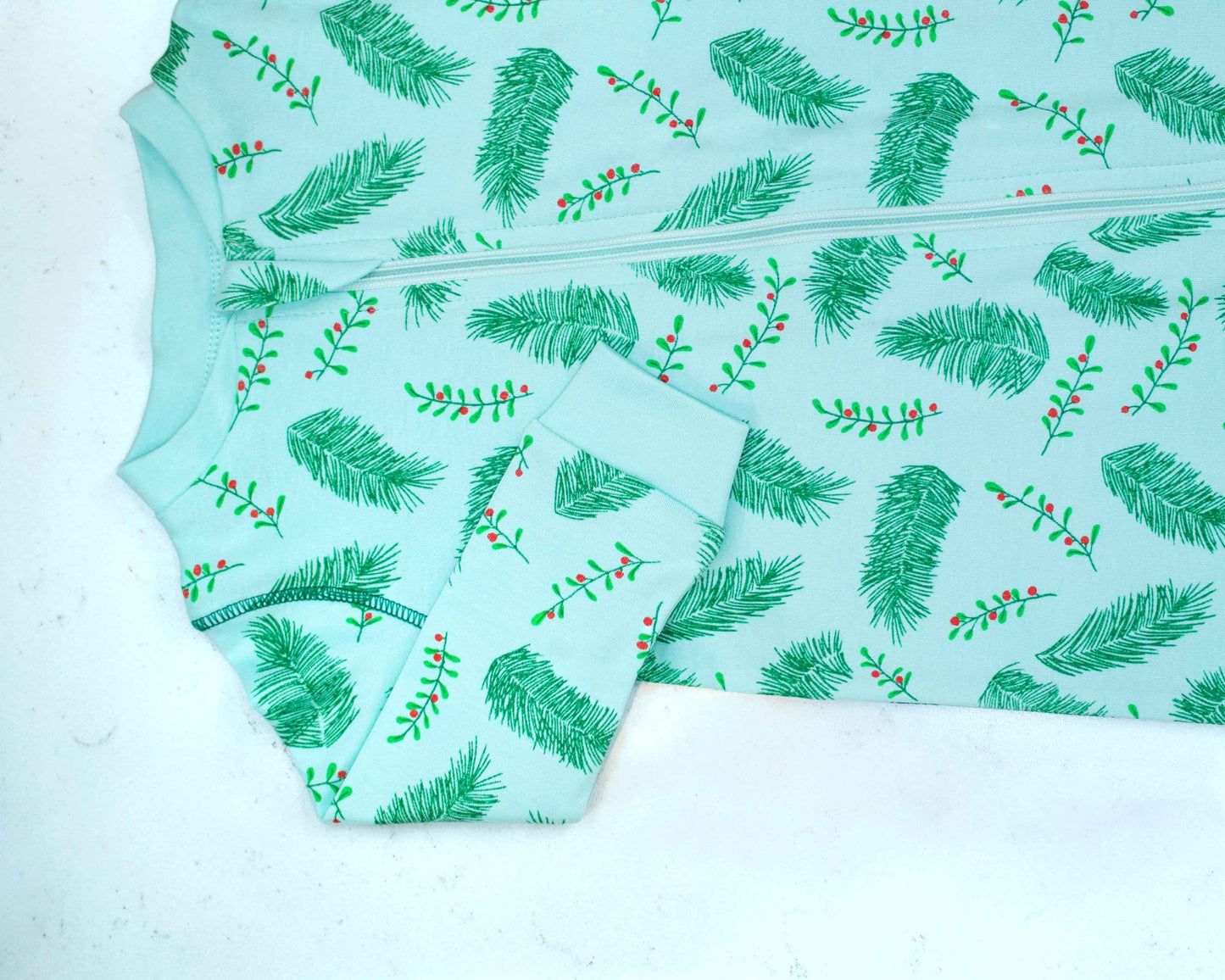 Blue Holly & Pine Footie