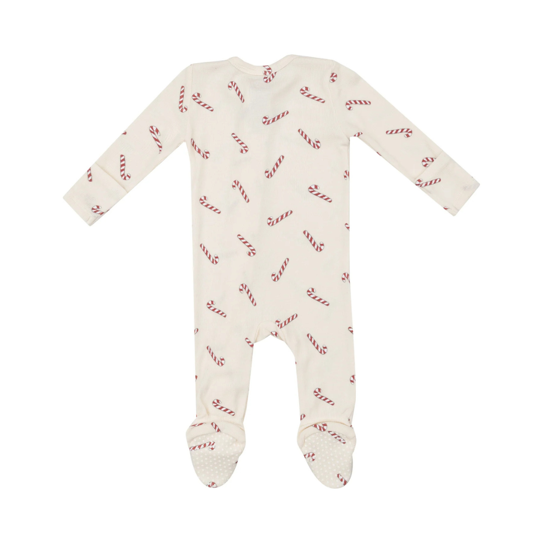 Ribbed Candy Canes Footie