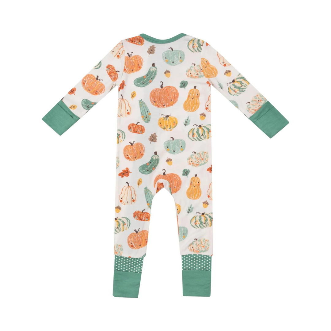 Crayon Pumpkins Zipper Romper