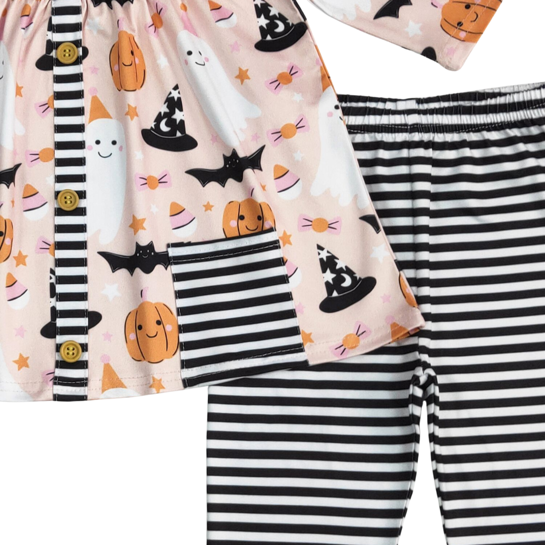 Halloween Stripes Girls Set