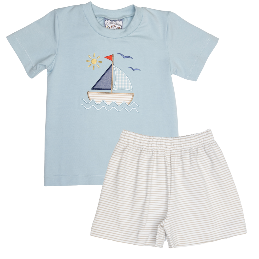 Just a Sailing Boys Short Set