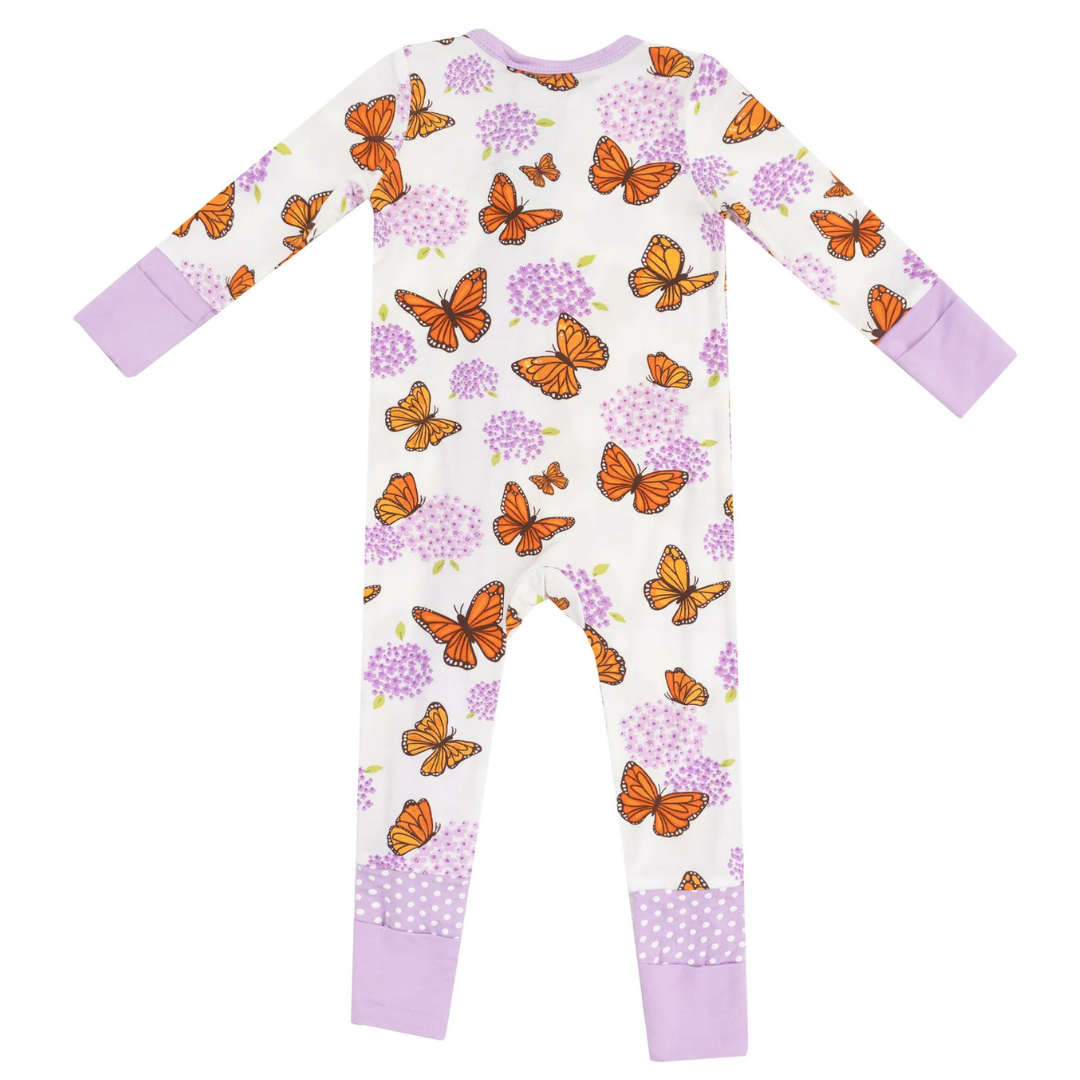 Monarch Butterflies Zipper Romper