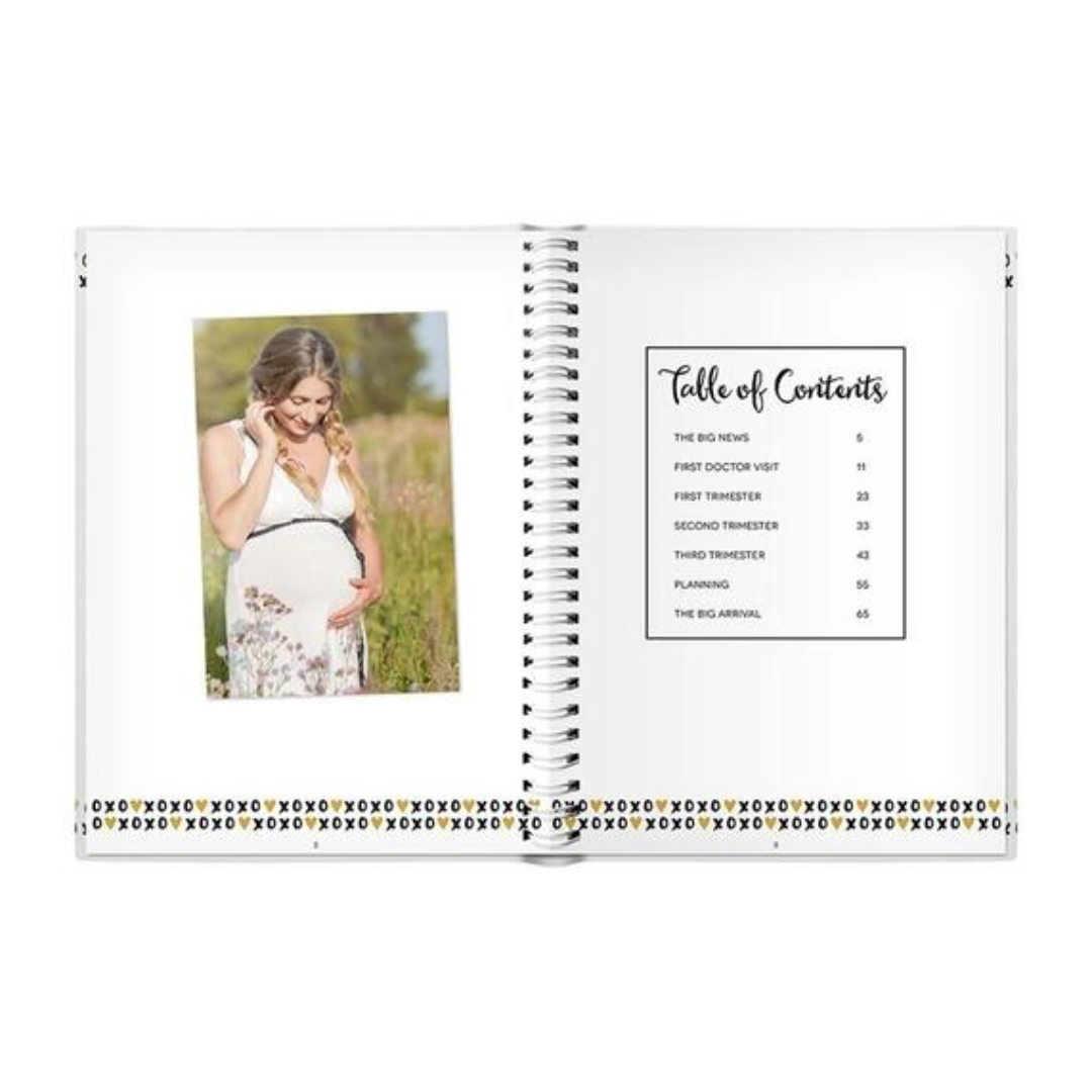 Black, White, & Gold Pregnancy Journal