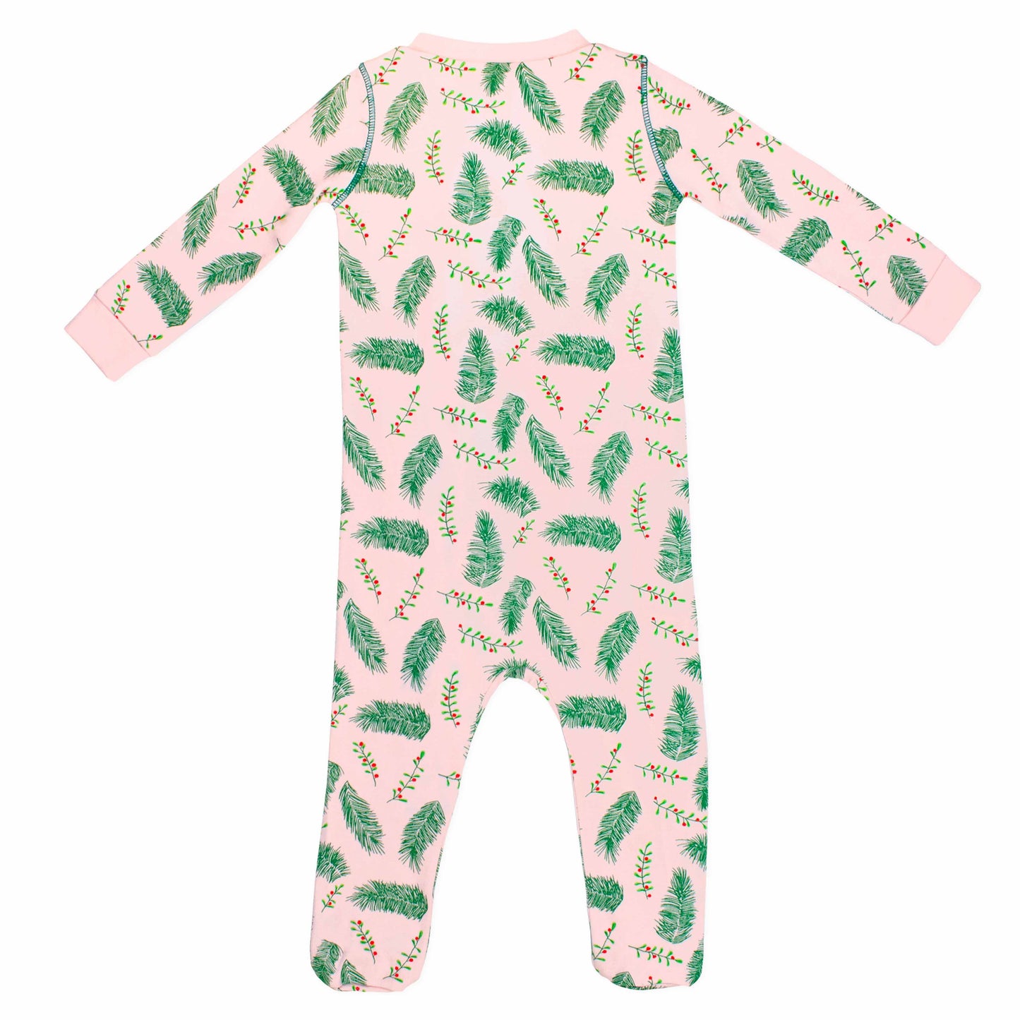 Pink Holly & Pine Footie