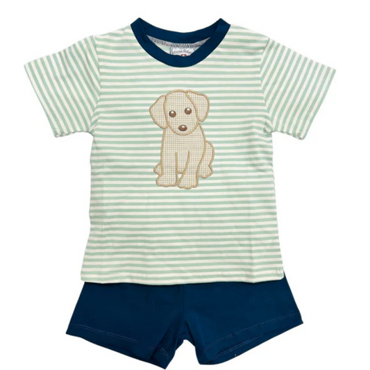Puppy Applique Boys Short Set