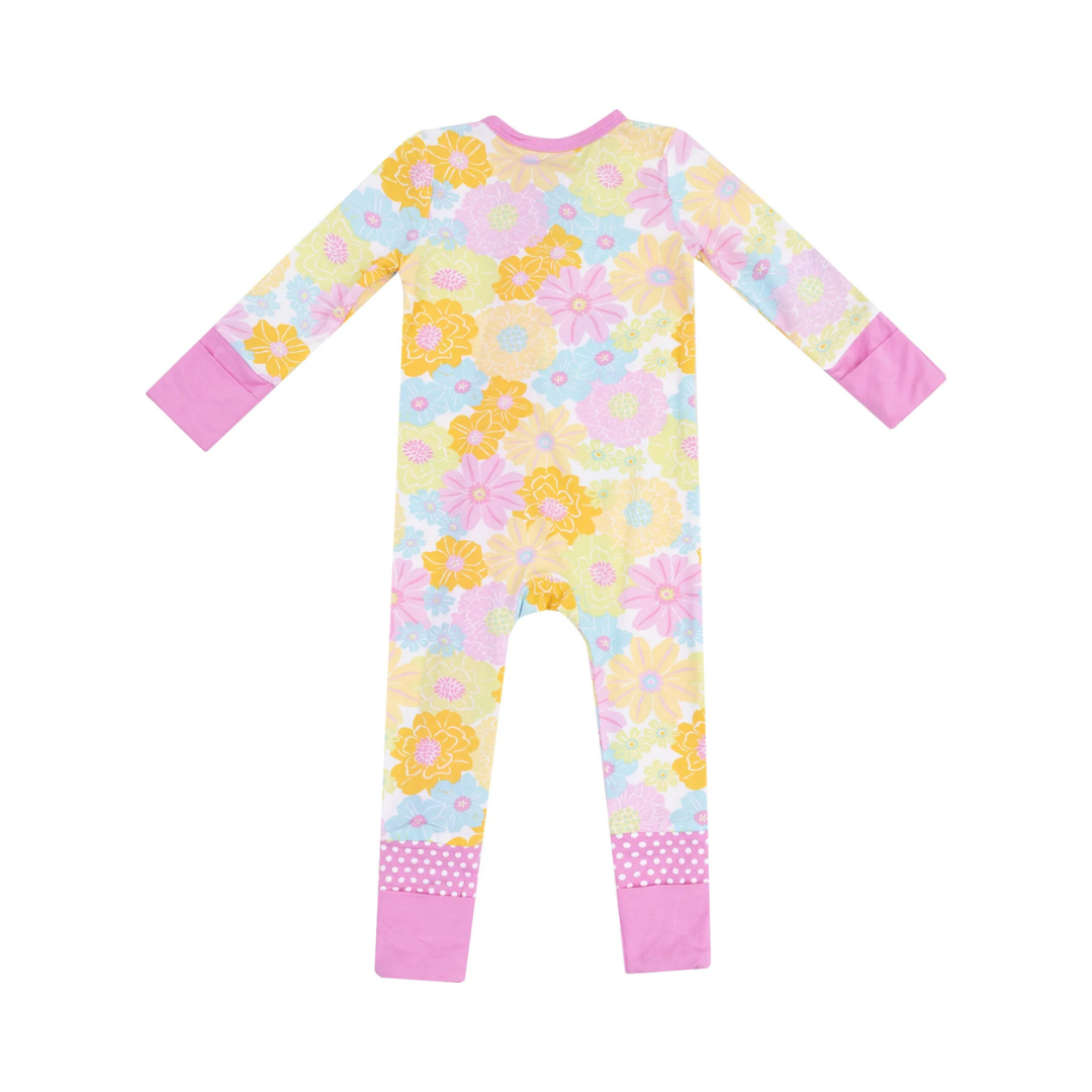 Sunny Dahlias Zipper Romper